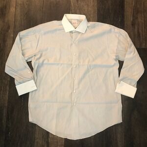 Brooks Brothers Golden Fleece Tuxedo Shirt Gray French Cuffs 17 - 33 ITALY USA